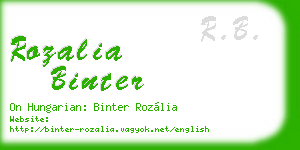 rozalia binter business card